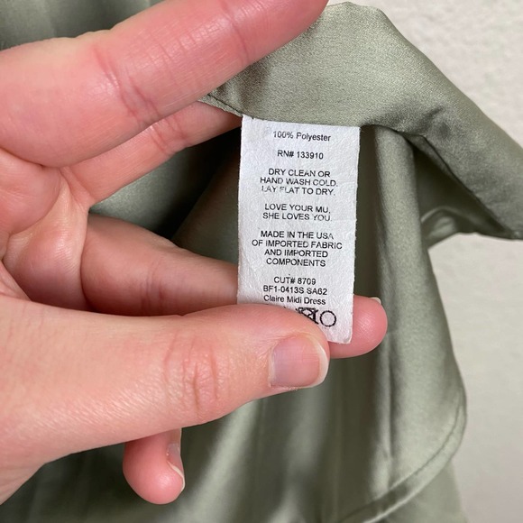 Show Me Your Mumu Claire Midi Dress in Ivory Luxe Satin Size M - Picture 11 of 12